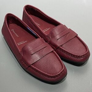 Rockport Seaworthy Moc Loafer Burgundy Washable Leather Women’s 8.5 Penny Driver